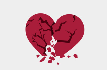 Heartbroken in pieces shattered illustration