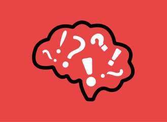 Alert and caution about Mental health problem illustration