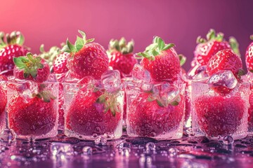 Festive strawberry drinks with mint and ice highlighting vibrant colors and refreshing flavors perfect for holiday celebrations and summer parties