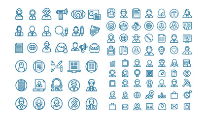 Recruitment icon collection set.Containing job search,interview,job fair,screening,short listed, employee icon,career,resume,job hiring,candidate & human resource icons.Simple flat vector illustration
