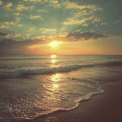 sunset on the seashore on the last summer day