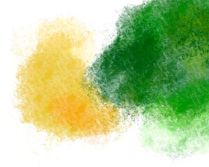 yellow-green print on white pictorial image