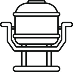 Big steel water tank standing on metal platform for storage of liquids