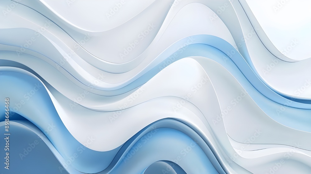 Poster background with abstract white and blue curve shapes. nice and tidy, delicately textured, imaginativ