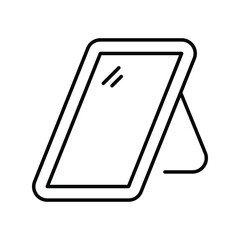 mirror line icon with white background vector stock illustration