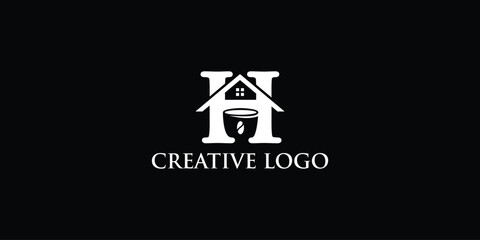 creative H logo with home and coffee concept.vector