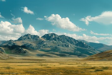 Fototapeta premium A scenic view of a mountain range in the distance