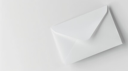 White paper in envelope on white background
