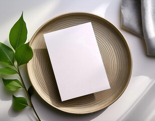  White Table with Greeting Card Mockup- A white table setup with a greeting card mockup, ide_1(452)