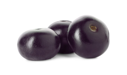 Fresh ripe acai berries isolated on white