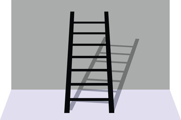 standing ladder vector art illustration