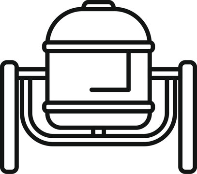 recommend clip art: Simple line icon of a large industrial water tank standing on a metal platform