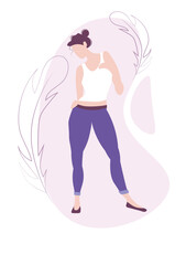 Young attractive confident woman. Casual jeans outfit.