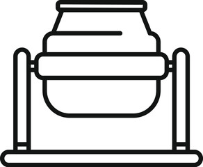 Simple line icon of a concrete mixer, essential equipment for mixing cement on construction sites