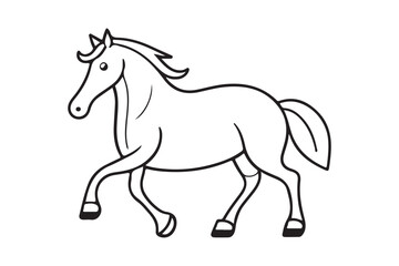 Horse line art vector illustration