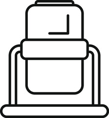 Line art icon of a water heater, essential for residential plumbing and hot water supply