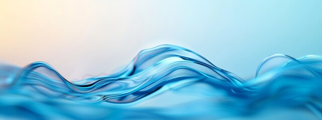 Fototapeta premium A crisp image of blue waves against a white and light blue backdrop, featuring a tranquil light blue sky in the distance