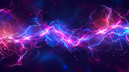 Abstract neon light thunder lightning background vector