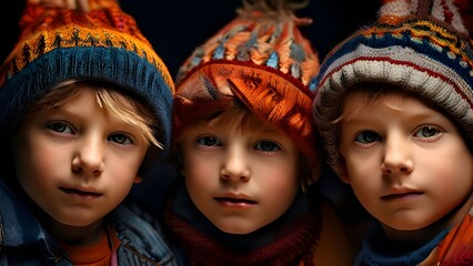 portrait of three children