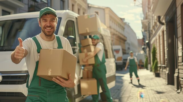The smiling delivery man