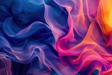 Obraz premium abstract organic background with flowing intertwining shapes in vibrant complementary colors creating sense of movement and depth