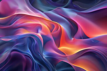Obraz premium abstract organic background with flowing intertwining shapes in vibrant complementary colors creating sense of movement and depth