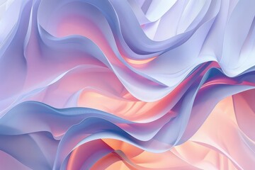 Obraz premium abstract panoramic wallpaper featuring flowing organic lines in soothing pastel colors gentle curves create a sense of movement and harmony