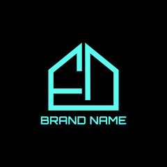 ED monogram home residence logo design vector