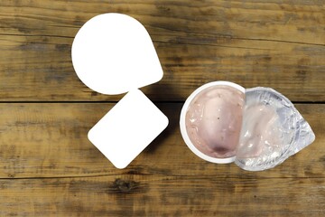 Blank, template, layout, mock up for promotion of a fermented milk product.