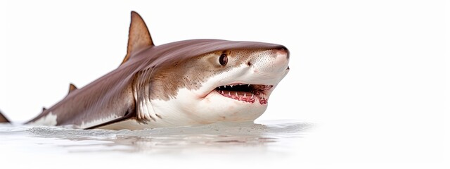 Naklejka premium A shark with its mouth open widely