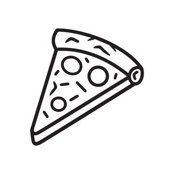 recommend clip art: Pizza food icon cook outline and color tomato hot design.