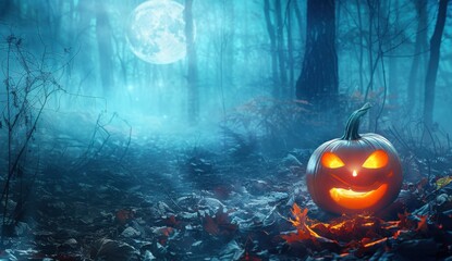 Naklejka premium Spooky Halloween Forest