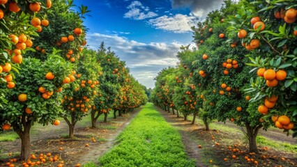 Orange Grove Pathway, Orange Trees, Fruit, Citrus, Farm