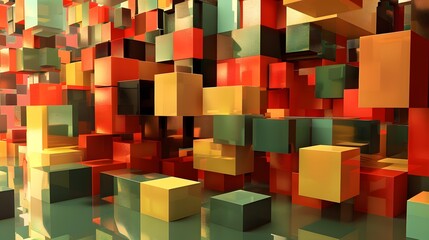 Abstract Colorful Cubes Background