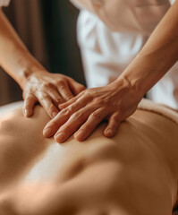 close up of a massage session in spa center