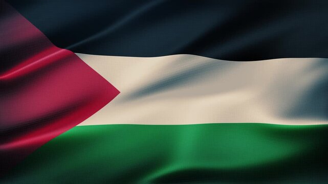Palestine flag fluttering in the wind