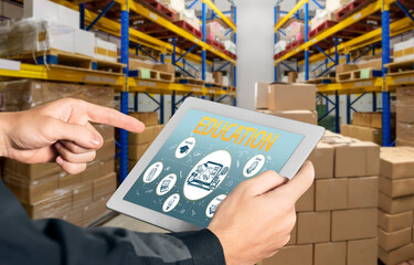 E-learning website with sofware for student to study online on the internet network snugly