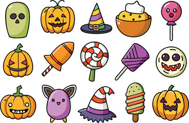 Collection of Halloween Candy Illustration Designs