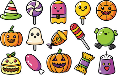Collection of Halloween Candy Illustration Designs