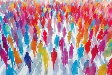 Abstract colorful crowd of people representing diversity inclusion and community suitable for social events human rights and multicultural themes