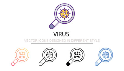 Virus icon design with white background stock illustration