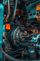 Industrial machinery with many pipes and components