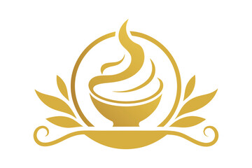 Elegant yogurt logo silhouette vector M.eps