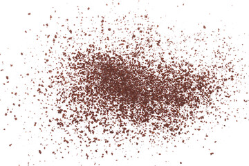 Instant coffee granules, soluble coffee isolated white clipping, top view	