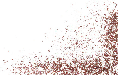 Instant coffee granules frame, soluble coffee isolated white clipping, top view	