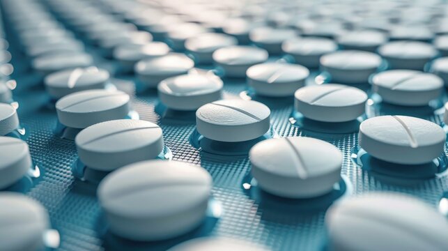 Zonisamide pharmaceutical tablets with copy space for medical concepts
