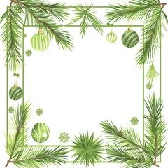 green pine tree square frame