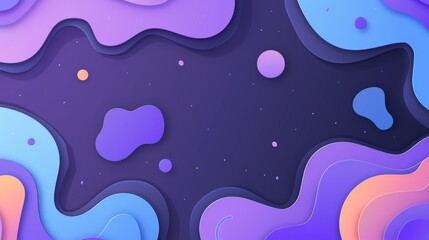 Paper cut style abstract background with flowing shapes, evoking depth and motion