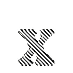 White symbol with black diagonal ultra thin straps. letter x