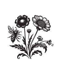 vector Bee vector art,graphics Bees icons set,vintage illustration Bee clipart,vector Bees flat style artwork design